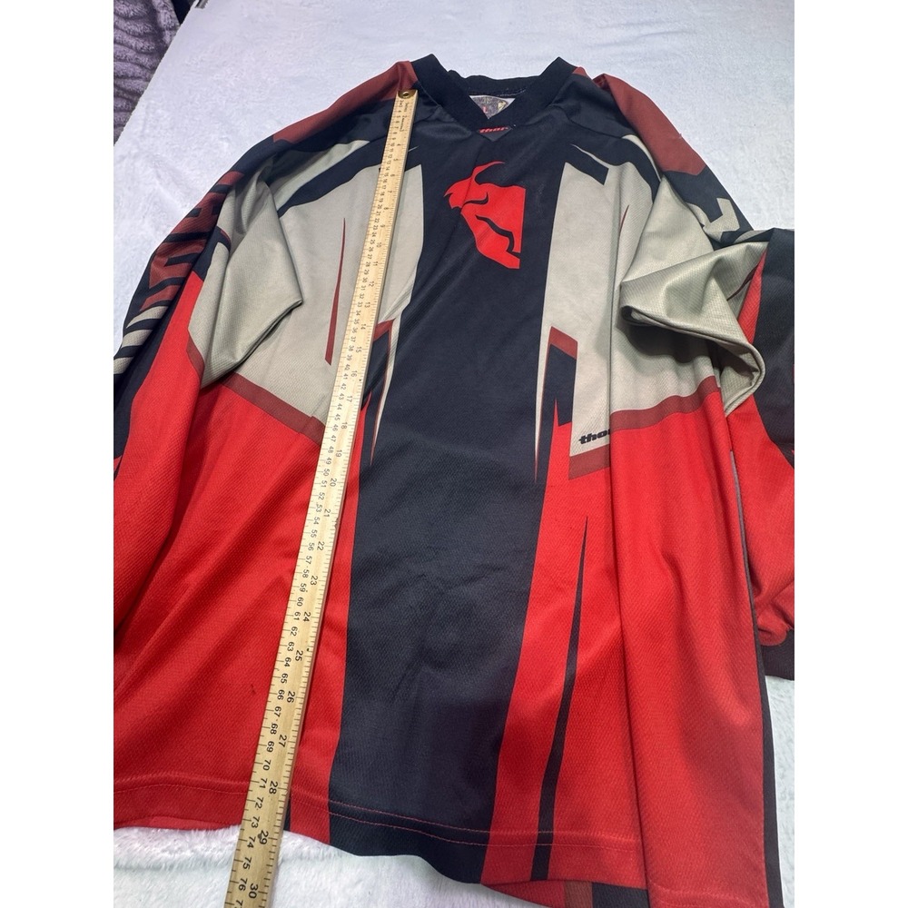 Thor Phase Motocross Racing MX Jersey Mens L Red Black FMX Motorcycle dirt Bike